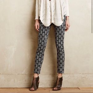 Anthropologie Pilcro and the Letterpress Ankle Zip Serif Sateen Skinny Pants 32